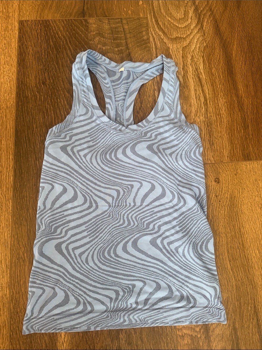 Women's Racerback Tank Top in Light Blue Wave Print